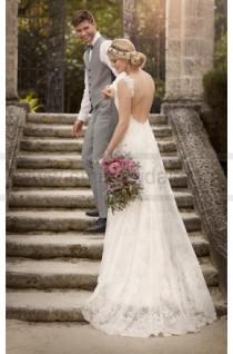 wedding photo -  Essense of Australia Sheath Wedding Dress With Shoulder Straps Style D1877 - Essense Of Australia - Wedding Brands