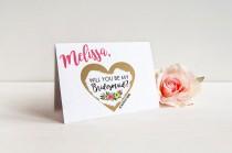 wedding photo - Scratch-off SET OF 4 or more Will you be my Bridesmaid Cards - Maid of Honor, Matron of Honor, Bridesmaid Ask Card with Metallic Envelope