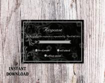 wedding photo -  DIY Wedding RSVP Template Editable Text Word File Download Rsvp Template Printable RSVP Cards Black Rsvp Card Template Elegant Rsvp Card