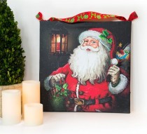 wedding photo - Christmas Lighted Canvas Decoration with Santa Claus