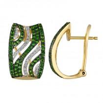 wedding photo -  Tsavorite Garnet & Diamond Earrings 14k Yellow Gold, Christmas Gifts for Women High End Jewelry