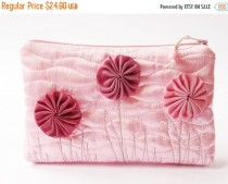 wedding photo - SALE 20% OFF Baby Pink Wedding Clutch, Flower Girl Gift Bag, Candy Pink Floral Purse for Girl