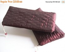 wedding photo - SALE 20% OFF Antique Ruby Clutch, Wedding Cosmetic Clutch, Mothers Gift, Bohemian Ruby Clutch, Christmas Evening Wallet