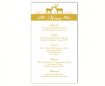 wedding photo -  Wedding Menu Template DIY Menu Card Template Editable Text Word File Instant Download Gold Menu Reindeer Menu Card Printable Menu 4 x 7inch