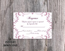 wedding photo -  DIY Wedding RSVP Template Editable Word File Download Rsvp Template Printable Purple RSVP Card Lavender Rsvp Card Template Elegant Rsvp Card