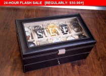 wedding photo - 24 Hour Sale! EXTRA LARGE 20 Piece Watch Box, 20 XL Slots, Watch Organizer, Watch Case, Engraved Watch Box, Personalized Watch Box,20 Slo...