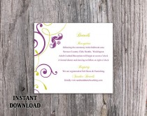 wedding photo -  DIY Wedding Details Card Template Editable Word File Download Printable Purple Details Card Green Details Card Elegant Information Cards
