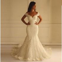 wedding photo - Plus Size French Lace Mermaid Style With Hand Beaded Appliques :: Autumn Collection