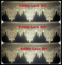wedding photo - 3 x CROWN SHAPED LARGE Edible Laces - Christmas,New Year, Thanks Giving Day, Halloween, Mother's Day Or Party Decorations