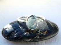 wedding photo - aquamarine ring silver, aquamarine engagement ring, delicate ring aquamarine, ring march birthstone, modern aquamarine ring anniversary gift