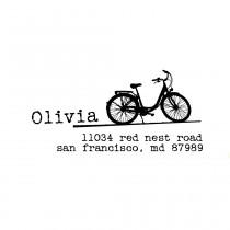 wedding photo - Bicycle Address Stamp - Typewriter Font - Olivia Design