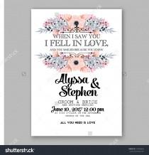 wedding photo - Wedding Invitation Floral Wreath with pink flowers Anemones, leaves, branches, wild Privet Berry, vector floral illustration in vintage watercolor style