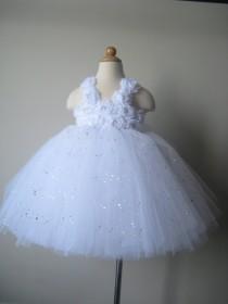 wedding photo - Flower Girl Tutu Dresses Glitter Tulle Wedding Dress Toddler Tutu Dress