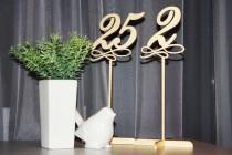 wedding photo - Table Numbers.Gold Table Numbers. Table Numbers with base.
