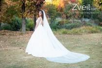 wedding photo - Plain Cathedral Length Wedding Veil