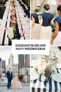 wedding photo - 32 Elegant Blush And Navy Wedding Ideas - Weddingomania