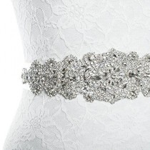 wedding photo - Rhinestone Wedding Dress Applique Patch for Bridal Sash