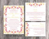 wedding photo -  DIY Wedding Invitation Template Set Editable Word File Instant Download Printable Invitation Pink Wedding Invitation Yellow Invitations