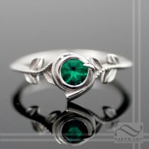 wedding photo - Kokiri Emerald Ring - Legend of Zelda - Geeky Engagement Ring - Sterling Silver