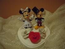 wedding photo - MIckey Mouse and Minnie Mouse  Wedding Cake Topper Disney Wedding