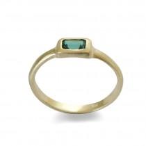 wedding photo - Rectangle Green Quartz Gold ring, Handmade delicate ring, 14k Yellow Gold, Classic Engagement Ring, Bridal Jewelry, Minimalist ring