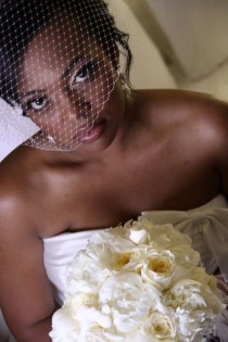 wedding photo - Ivory Bridal Full Birdcage Veil, or White Wedding Birdcage Veil - as seen in the StyleMePretty wedding blog