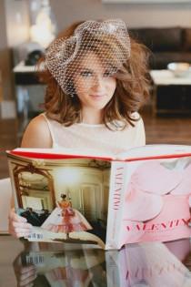 wedding photo - Birdcage Veil Russian Netting / The Lindsay Veil / white or ivory