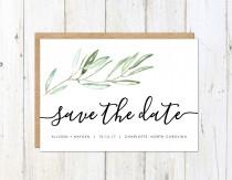 wedding photo - Rustic Save the Date, Olive Branch Save the Date, Tuscan Save the Date