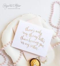 wedding photo - Will You Be My Maid of Honor, Will You Be My Bridesmaid Cards - Card for Sister - Gold Foil, Rose Gold Foil "Dreamy"
