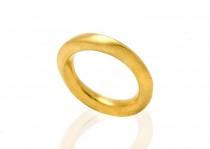 wedding photo - Infinity 14k Gold wedding band ring - Unisex gold band ring