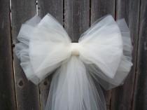 wedding photo - Tulle Pew Bow, OVER 20 COLORS, Tulle, Church Pew Decor, Tulle Pew Bow, Quinceanera Decorations, Formal Wedding, Aisle Decor, Communion