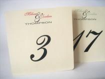 wedding photo - Wedding table numbers, table number cards, wedding decor, custom table numbers, square table number cards, wedding table sign, table numbers