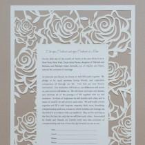 wedding photo - Rose Garden Laser Cut Ketubah - Custom Printed with Your Wording.