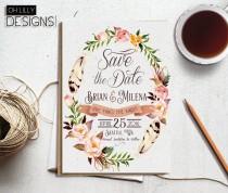 wedding photo - Floral Save the Date, Save the Date Botanical, Printable Save the Date, Wedding Announcement, Greenery Save the Date