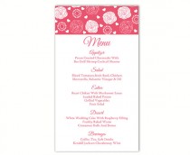 wedding photo -  Wedding Menu Template DIY Menu Card Template Editable Text Word File Instant Download Pink Menu Rose Menu Template Printable Menu 4 x 7inch