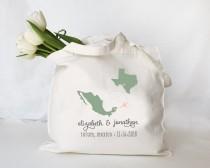 wedding photo - Custom Personalized Destination Wedding Tote, Wedding Welcome Tote, Wedding Welcome Bag, Custom Wedding Tote Bag, any city state or country