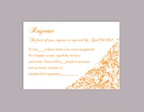 wedding photo -  DIY Wedding RSVP Template Editable Word File Instant Download Rsvp Template Printable RSVP Cards Orange Rsvp Card Template Elegant Rsvp Card