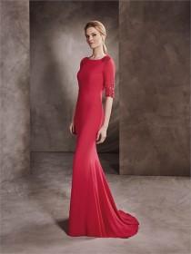 wedding photo -  Corset Boat Neckline with Long Sleeves Beaded Backless Chiffon Prom Dress PD3341