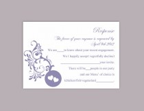 wedding photo -  DIY Wedding RSVP Template Editable Word File Instant Download Rsvp Template Printable RSVP Cards Purple Rsvp Card Elegant Rsvp Card