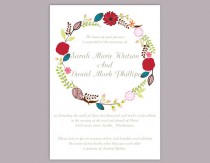 wedding photo -  DIY Wedding Invitation Template Editable Word File Download Printable Invitation Wreath Wedding Invitation Colorful Floral Invitation