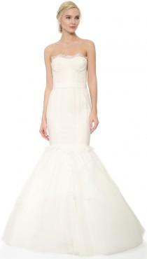 wedding photo - Marchesa Lace Corset Mermaid Gown with Lace Tulle Skirt