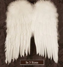 wedding photo - White Feather Angel Wings ~ 4 sizes  ~ Perfect for Wedding Flower Girl, Fairy Wings, Costume, Christmas.  Child & Adult Size Available