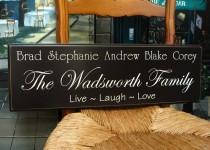 wedding photo -  Personalized Family Name Sign...8 x 24 Family Name Sign.....5R27