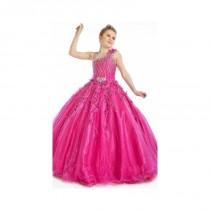 wedding photo - 2017 New Arrival Engaging Beads Flower Ball Gown One Shoulder Fuchsia Flower Girl Dress In Canada Flower Girl Dress Prices - dressosity.com