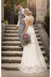 wedding photo -  Essense of Australia Sheath Wedding Dress With Shoulder Straps Style D1877