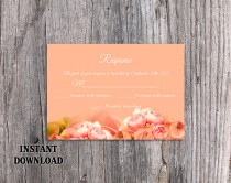 wedding photo -  DIY Wedding RSVP Template Editable Word File Instant Download Rsvp Template Printable RSVP Cards Boho Rsvp Peonies Rsvp Peach Floral Rsvp