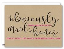 wedding photo - STYLE 3 - Obviously you're going to be my Maid of Honor - MOH ask card, wedding stationary, bridal party ask card, funny maid of honor