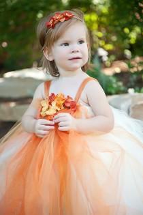 wedding photo - Orange Flower Girl Tutu Dress----Flower Girls, Pageants, Portraits----Many Colors