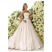 wedding photo - Chic Satin Strapless Neckline Ball Gown Wedding Dresses With Beadings - overpinks.com