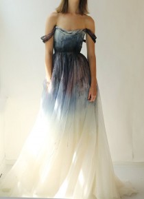 wedding photo -  Hand-painted And Dyed Silk Organza Gown